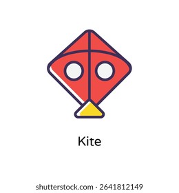 Kite vector icon stock illustration