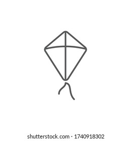 Símbolo de icono del vector de cometas aislado en fondo blanco