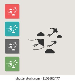 Kite - vector icon. Symbol for web, infographics, print design and mobile UX/UI kit. Vector illustration, EPS10.