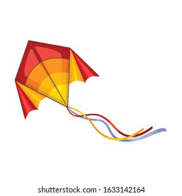 Kite vector icon.Cartoon vector icon isolated on white background kite .