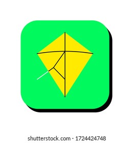 Kite vector illustration icon. Kite icon in two-dimensional shape. The concept of entertainment and sport by using a kite modern icon.