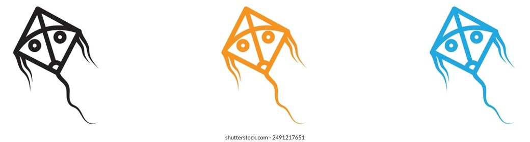 Kite vector logo set collection for web app ui