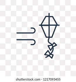 Kite vector outline icon isolated on transparent background, high quality linear Kite transparency concept can be used web and mobile