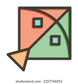 Kite Vector Thick Line Filled Colors Icon For Personal And Commercial Use.
