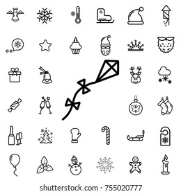 Kite. winter, celebration, christmas line icon set