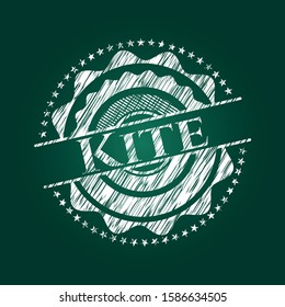 Kite written with chalkboard texture. Vector Illustration. Detailed.