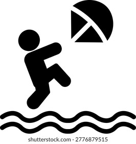 Kiteboarding Line Icon Vector Design