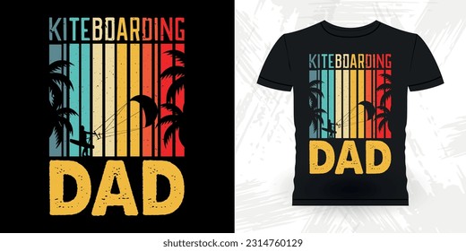 Kiteboarding Lover Funny Dad Grandpa Retro Vintage Father's Day T-shirt Design