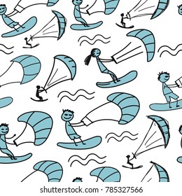 Kiteboarding, seamless pattern for your design