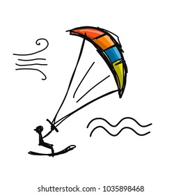 Kiteboarding, sketch for your design