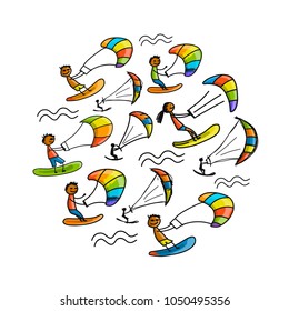Kiteboarding, sketch for your design
