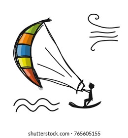 Kiteboarding, sketch for your design