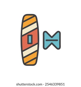 Estilo de Ilustración vectorial de icono de tabla de kitesurf