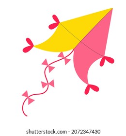 Kites. Cartoon kite on white background.Vector illustration.