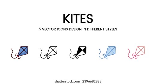 Kites icons set vector illustration. vector stock,