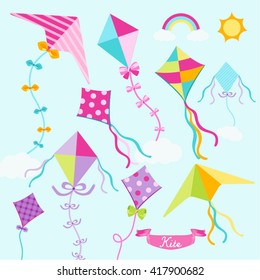 Kites on Sky Vector Design