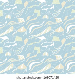 Kites seamless pattern