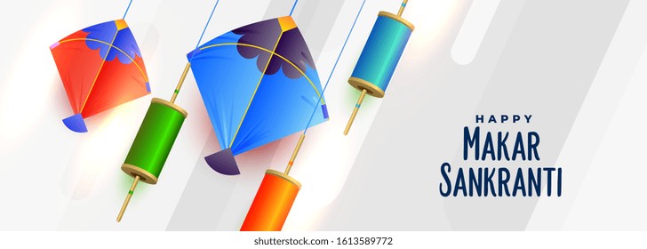 kites and spool of string for makar sankranti festival