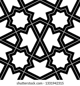 Kites, stars, figures background. Geometric ornament. Polygons backdrop. Grid wallpaper. Geometrical motif. Digital paper, textile print, web design, abstract. Seamless pattern. Vector artwork