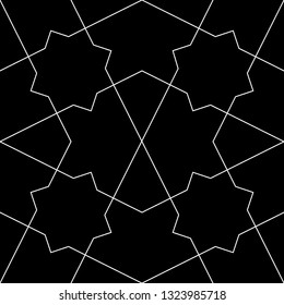 Kites, stars, figures background.Polygons backdrop. Geometric ornament. Grid wallpaper. Geometrical motif. Digital paper, textile print, web design, abstract. Seamless pattern. Vector artwork