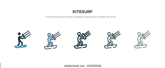 kitesurf icon in different style vector illustration. two color and black kitesurf vector icons designed in filled, outline, line and stroke style can be used for web, mobile, ui
