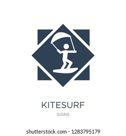 kitesurf icon vector on white background, kitesurf trendy filled icons from Signs collection, kitesurf vector illustration