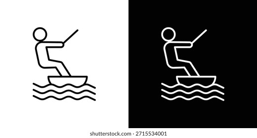 Ícones de sinal Kitesurf para elementos de UI. Ilustração vetorial de alta qualidade.