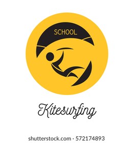 Kitesurfer school round shape logo