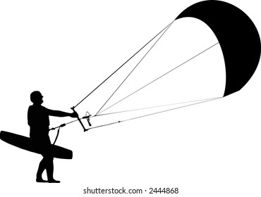 kitesurfer silhouette