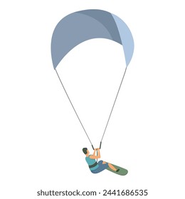 Kitesurfing activity icon cartoon vector. Dynamic sport. Freestyle action