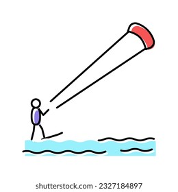 kitesurfing extreme sport color icon vector. kitesurfing extreme sport sign. isolated symbol illustration