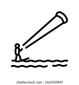 kitesurfing extreme sport line icon vector. kitesurfing extreme sport sign. isolated contour symbol black illustration