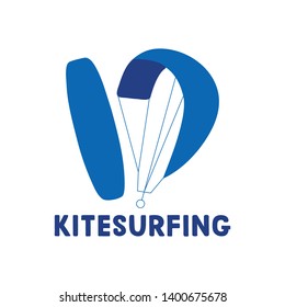 Kitesurfing hand written lettering logo. Vector illustration for banner, poster, flayer, clothes.