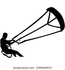 kitesurfing man logo design silhouette