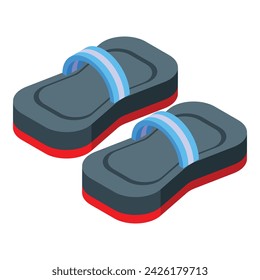 Kitesurfing slippers icon isometric vector. Air wave. Kite surf