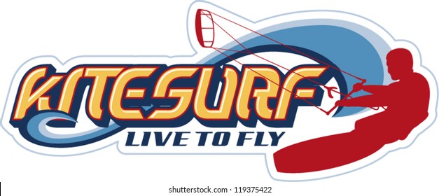 Kitesurfing vector wallpaper