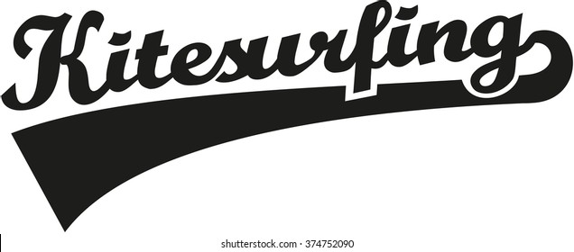 Kitesurfing word retro