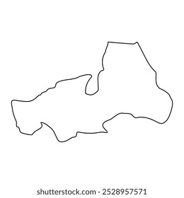 Mapa del distrito de Kitgum, división administrativa de Uganda. Ilustración vectorial.
