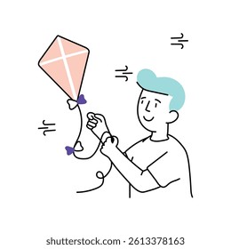 Kiting Concept Vector style illustration.