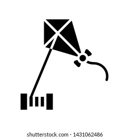 Kiting vector, Summer Holiday related solid style icon