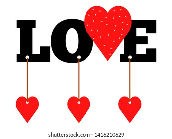 Kitsch Text Love Heart Vector Illustration Stock Vector (Royalty Free ...