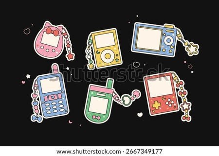 Kitsch Vintage Retro Electronic Device Sticker Illustration