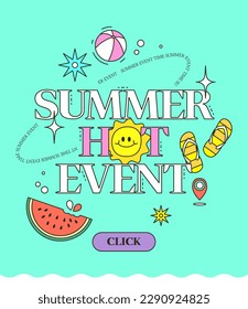 plantilla de evento de compras de verano de kitschy 