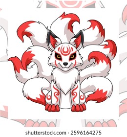 Kitsune cartoon mascot character design