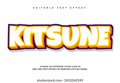 Kitsune editable text effect template
