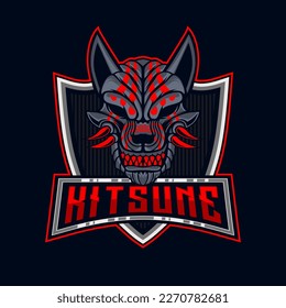 Kitsune E-Sport Logo. Kitsune E-Sport Mascot Logo Vector Design Template