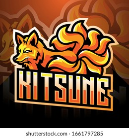 Kitsune esport mascot logo design