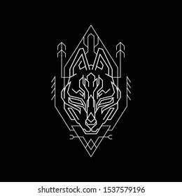 Kitsune Geometry Line Style for any merchandise or apparel design