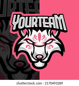 Kitsune, Japanese Fox, Kitsune Kyuubi, Nine Tailed Fox E-Sport Mascot Logo Design, Mascot, and Emblem Template Isolated Vector. Illustration Logo. Suitable for Game, Streamer, and E-Sport Team.