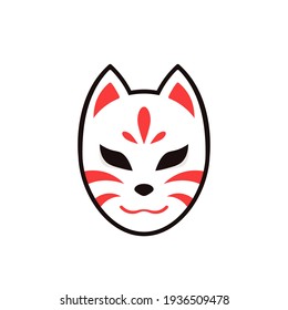 Kitsune mask icon. Clipart image isolated on white background.